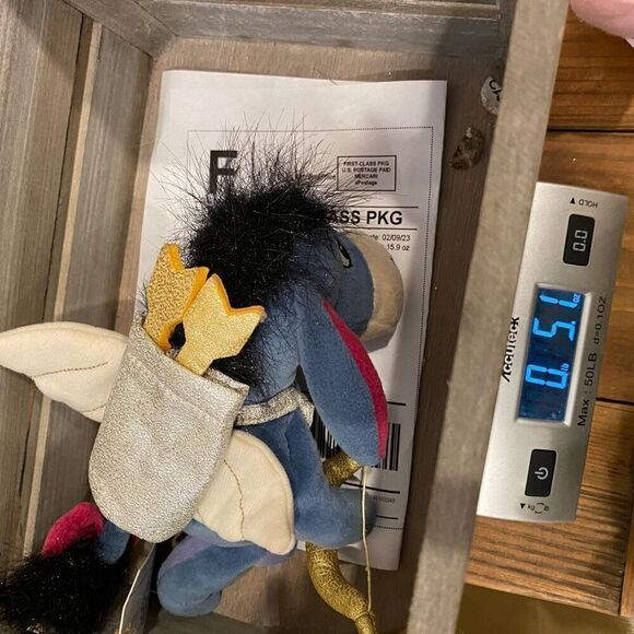 Disney Store Cupid Eeyore Valentines Day Bean Bag Plush Winnie the Pooh 9" - Picture 11 of 11